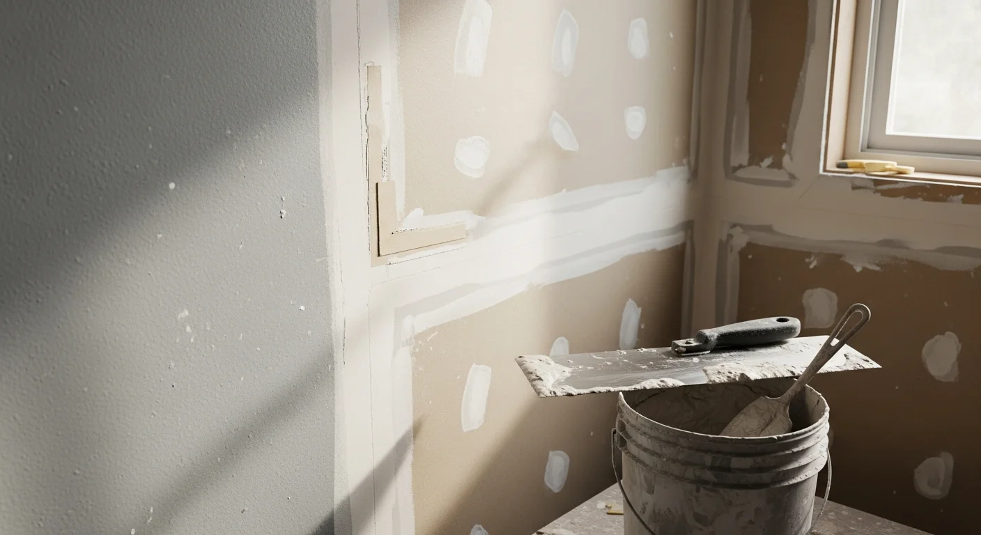 A freshly finished interior wall in a Tacoma home showing a smooth, paint-ready surface with no visible seams or texture breaks. The room is mid-remodel with clean edges where the drywall finishing meets window trim.